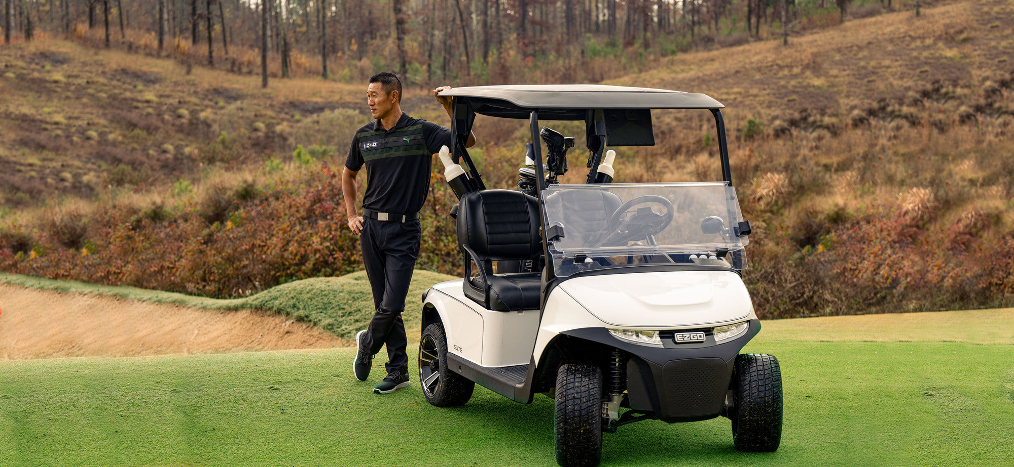New EZGO RXV ELiTE golf bugguy - lithium - white - golf buggy fleet
