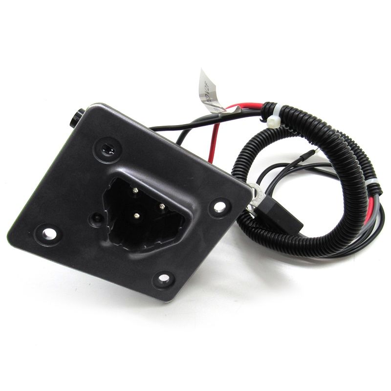 Black electrical connector with wires