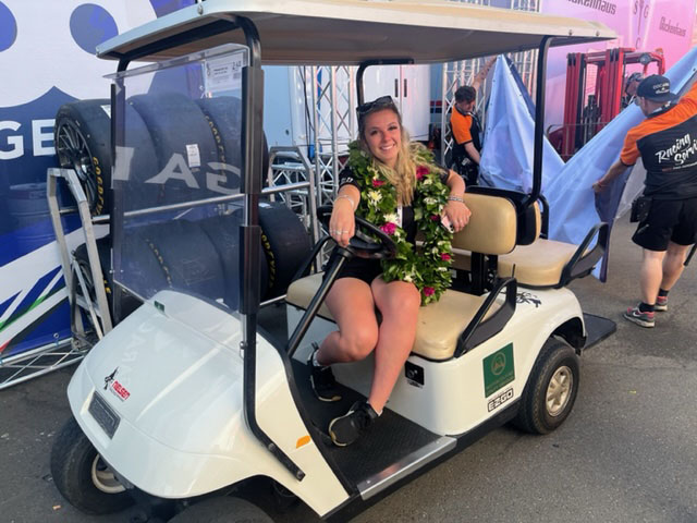 Using golf buggies to transport guests at events